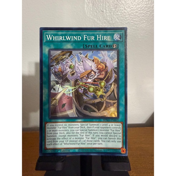 Other - Yu-Gi-Oh Whirlwind Fur Hire BPRO-EN062 1st Edition Super Rare Spell Card